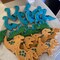 7 Pieces New Dinosaur Cookie Cutter Set -Dinosaur Footprint and Head, Tyrannosaurus(T-Rex), Brontosaurs, Spinosaurus, Triceratops, Pterodactyl, Baking Mold for Kids Dinosaur Birthday Party